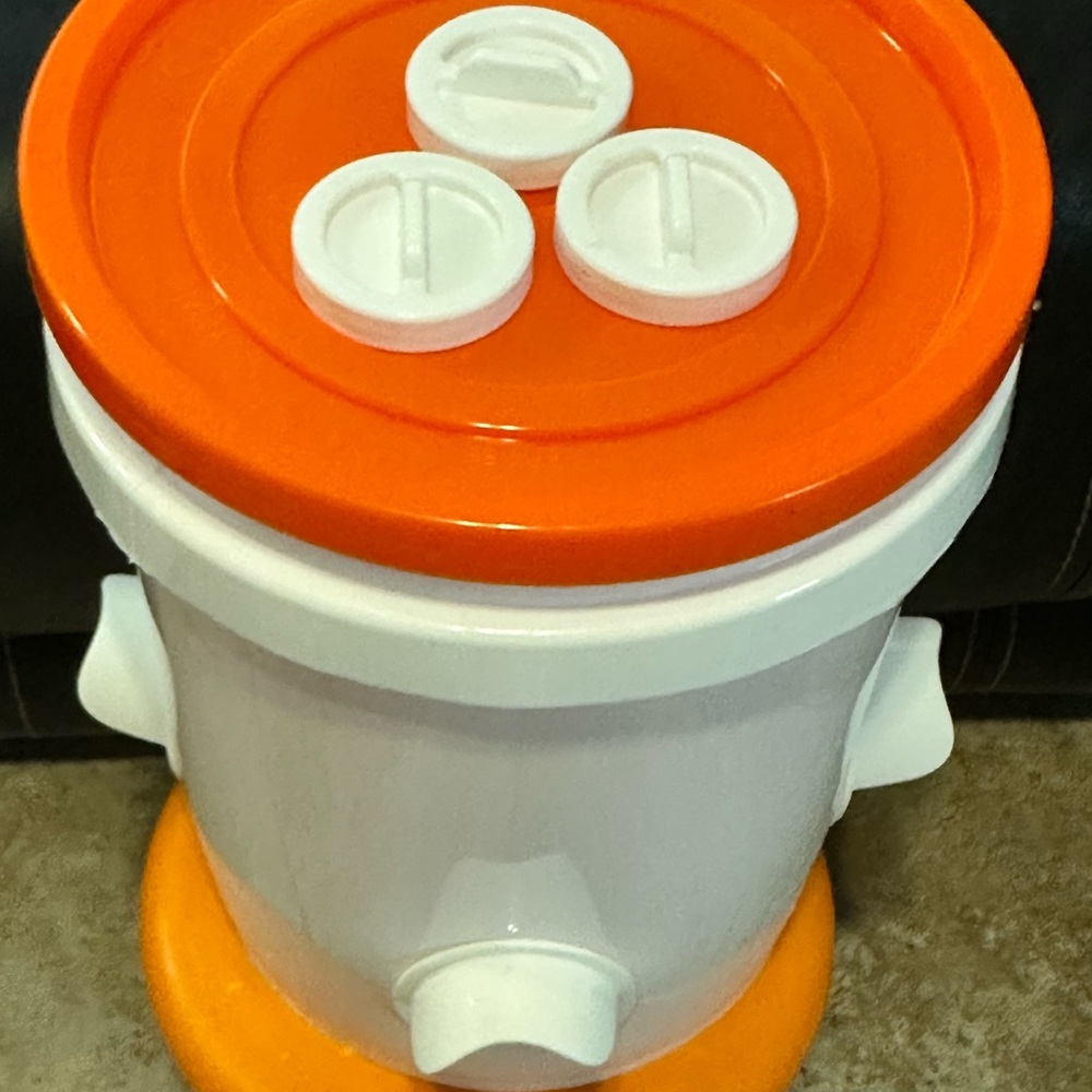 Orange and White Bird Feeder